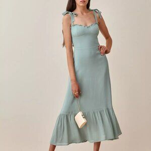 Reformation Nikita Dress Celadon - RARE, DISCONTINUED - size 14